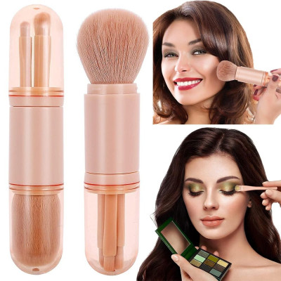 Bliss 4 in 1 Brush Professional Cosmetic Makeup Brushes-use Retractable Mini Facial Makeup Tool